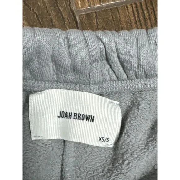 JOAH BROWN‎ GRAY COTTON HI RISE EMPIRE JOGGER SWEATPANTS POCKETS XS/S